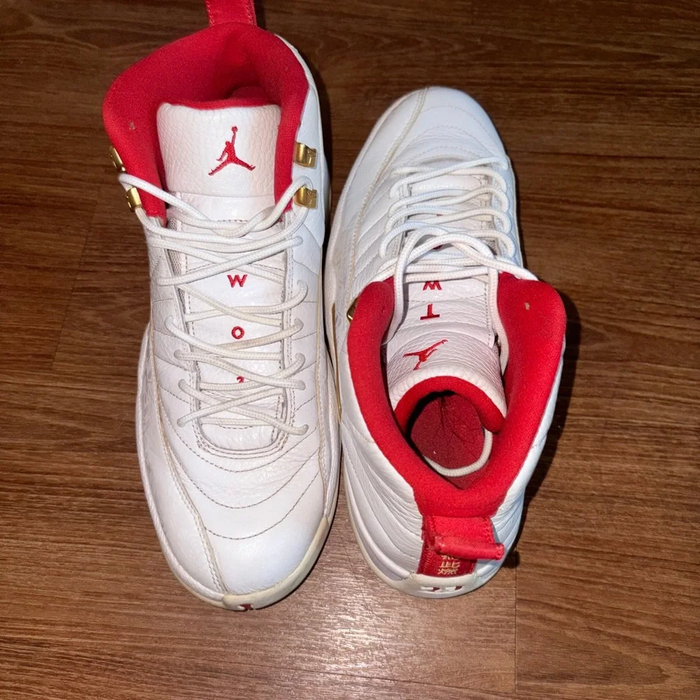 White and Red Air Jordan Sneakers - Picture 3 of 3